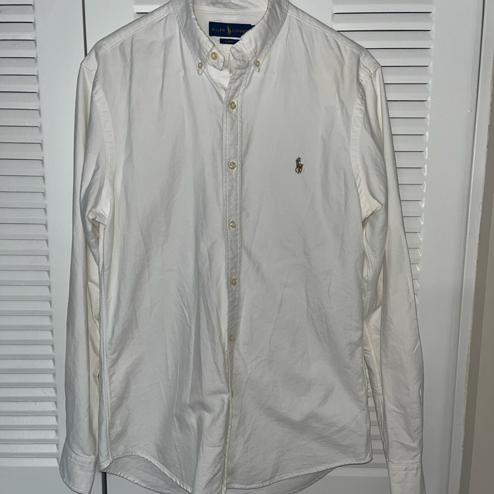 Ralph Lauren White Casual Button Down Shirt Classic Fit